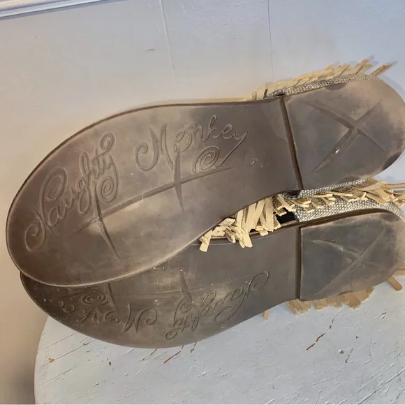 Naughty Monkey Brown Fringe Sandals 10 - Picture 6 of 16